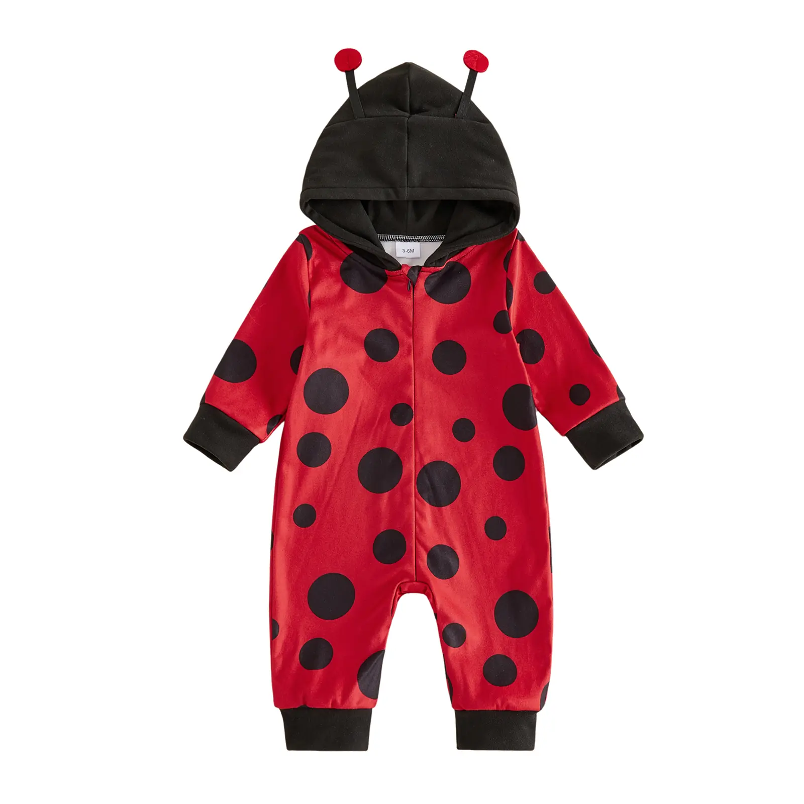 Babamoon Infant Baby Girl Boy Ladybug Costume Romper Halloween Long Sleeve Hooded Jumpsuit