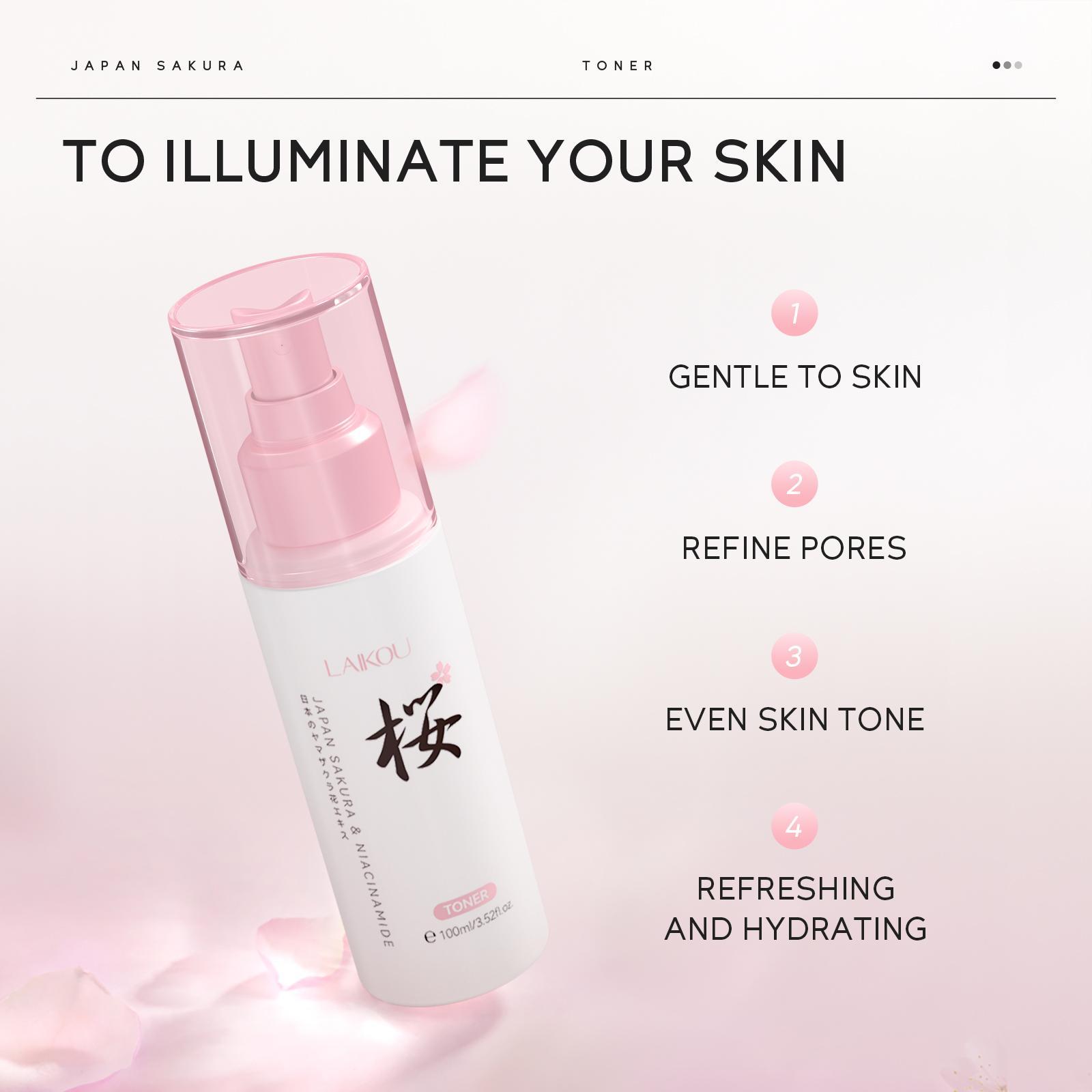 Sakura Skin Care Kit, 17pcs/set Toner & Cream & Sunscreen & Eye Cream & Makeup Bag & Experience Pack, Portable Skin Care Kit for Women, Moisturizing Set, Skin Care Sets
