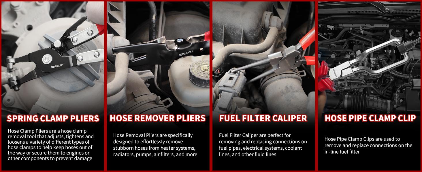 8-Piece Fuel Line Disconnect Tool Set – Fuel Line/Hose Clamp/Removal Pliers, Disconnect/Push Pin, Relay, Panel Clip Remover & Caliper