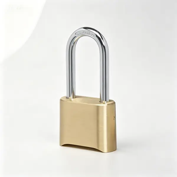 Customizable 2-Foot Lock Resettable Combination Padlock, Heavy Duty Security with 2-1/4 in.Shackle, Durable Brass Finish, Wide Shackle Lock for Gates, Sheds, and Storage, Easy to Set Your Own Code, No Key Required