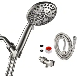10  Shower  with Handheld,High  shower heads with Handheld  Combo,Hand Held Shower  with 60 Inch Long Hose (Brushed Nickel)