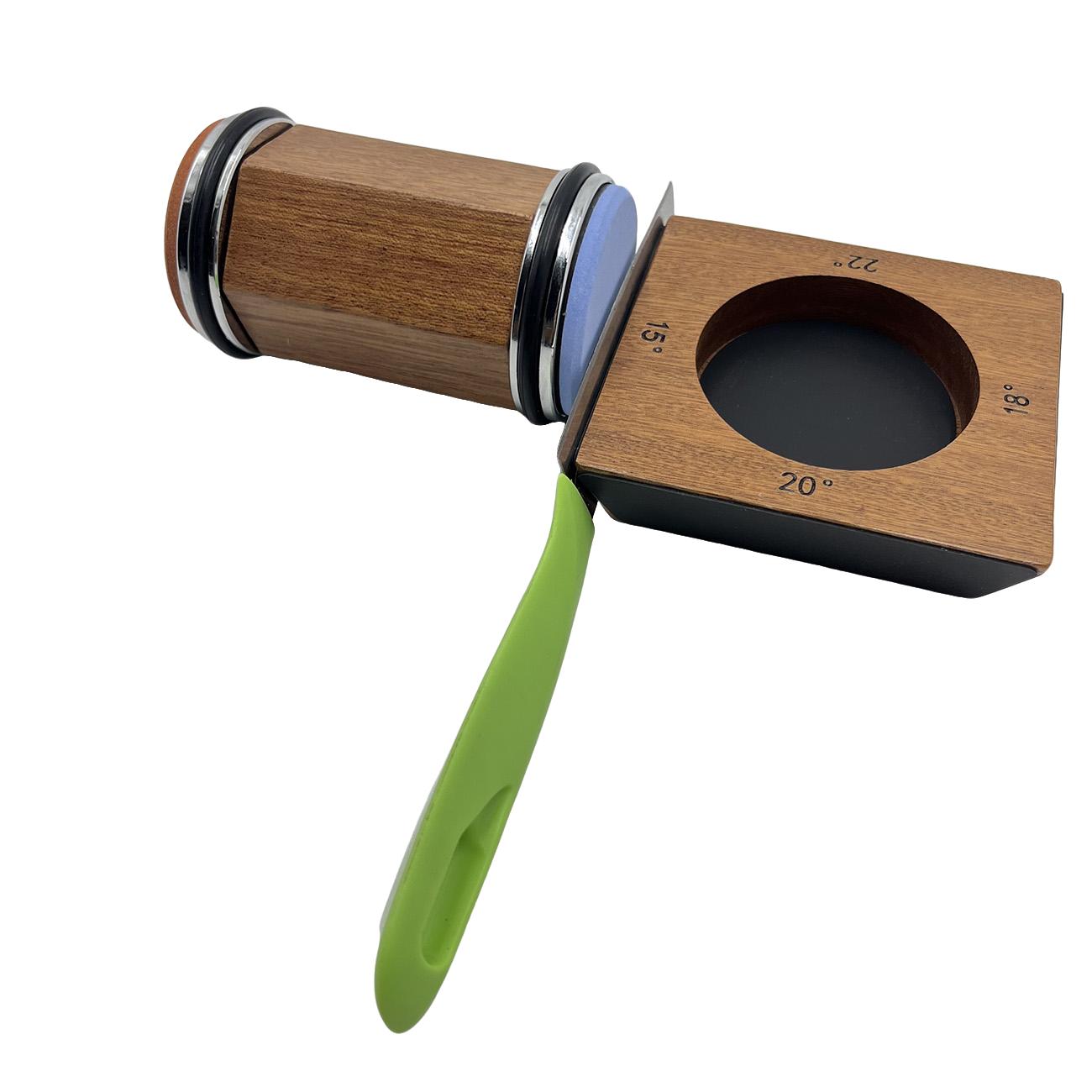 Original Rolling Wooden Knife Sharpener, Effortless Kitchen Knife Sharpening Tool, Sharpens at 15 18 20 22 Degrees for All Knives