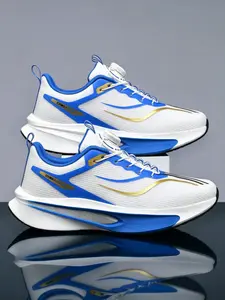 4 Color Unisex Daily Running Shoes Color Block Line Glue Print Rotary Buckle Cushion Sole Daily/Running - Mesh, Breathable Cushioning Anti-Slip