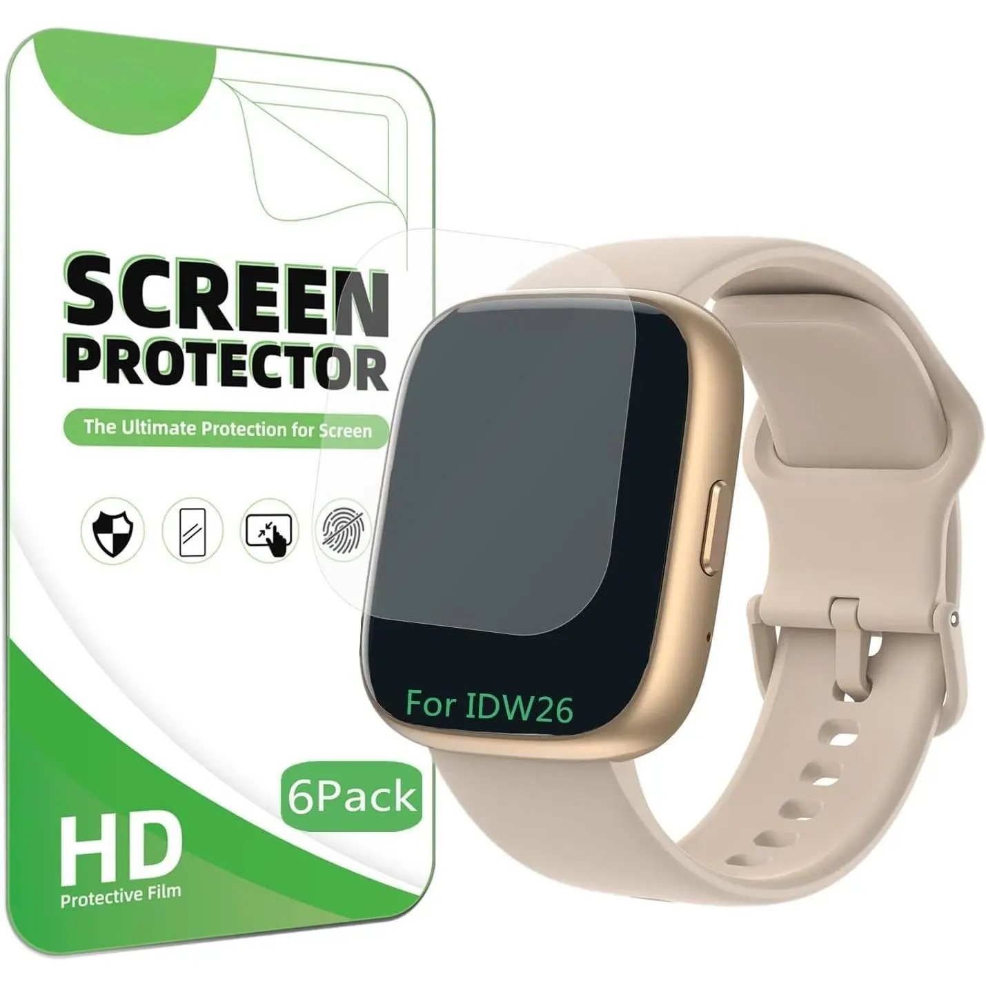Screen Protector Compatible for Cillso IDW26 / IDW25  Watch 1.83" (6 Pack) Clear TPU Soft Film, Compatible for EchoByte, aeac IDW28 Smartwatch 1.85 Screen Protector