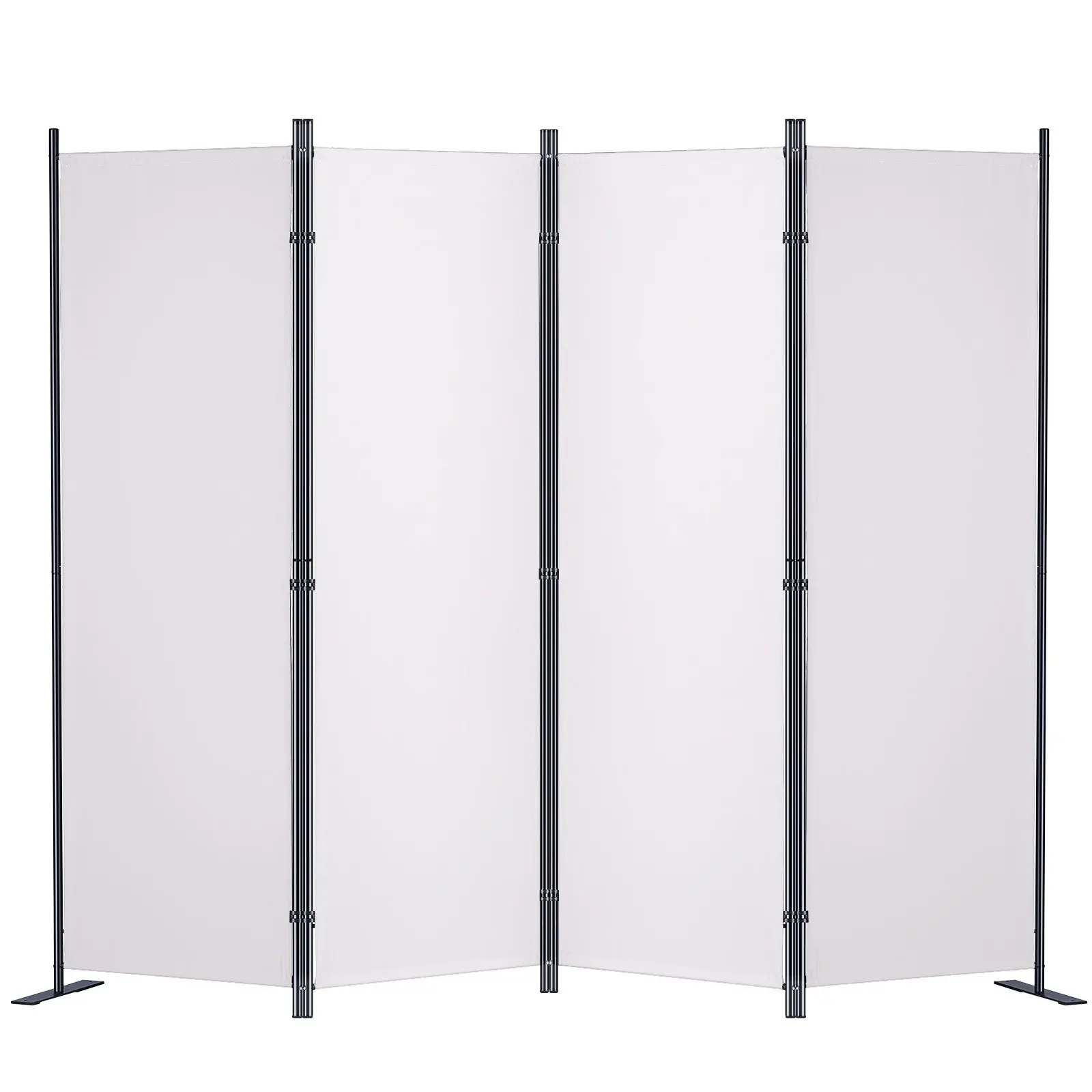 【DealsForYouDays】VEVOR Room Divider, 5.6 ft Room Dividers and Folding Privacy Screens (4-panel), Fabric Partition Room Dividers for Office, Bedroom, Dining Room, Study, Freestanding, White
