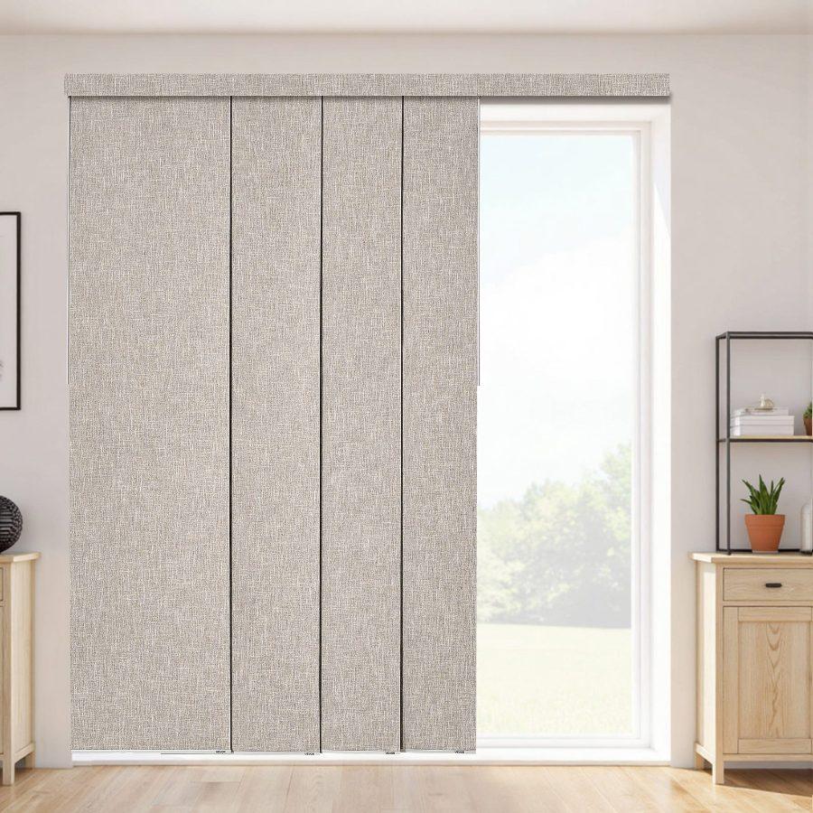 VEVOR Panel Track Blinds, Extendable Track from 45.8 in to 86 in W, Trimmable Panel Curtains Up to 96 in H, Vertical Blackout Panel Blinds for Sliding Doors, Patio Doors, Room Divider, Windows, Brown