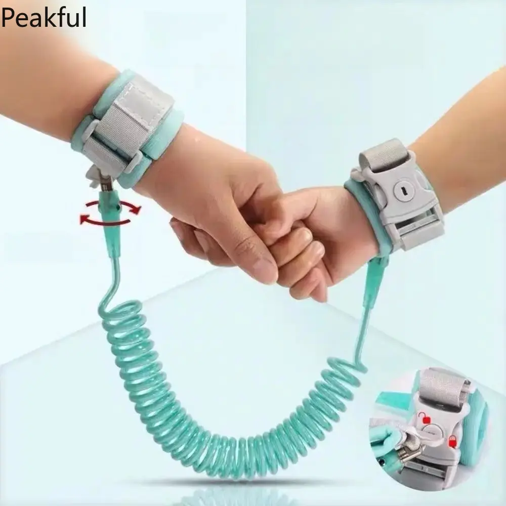 Kids Anti-Lost Wrist Link with Safety Lock & Soft Breathable Padding, Adjustable Strap Fits 2-10 Years, Retractable Cord for Theme Parks, Zoos & Holiday Travel