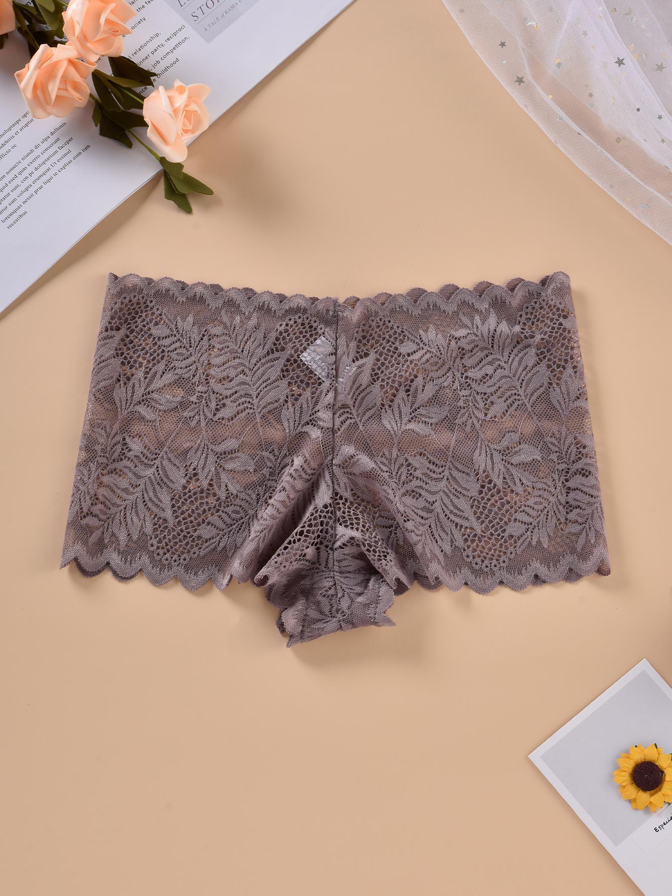 4/7pcs Sexy Floral Leaf Lace Panties for Women, Low Waist Soft Underwear, Comfortable Female Lingerie, Sizes S-Xl, All Seasons Wear