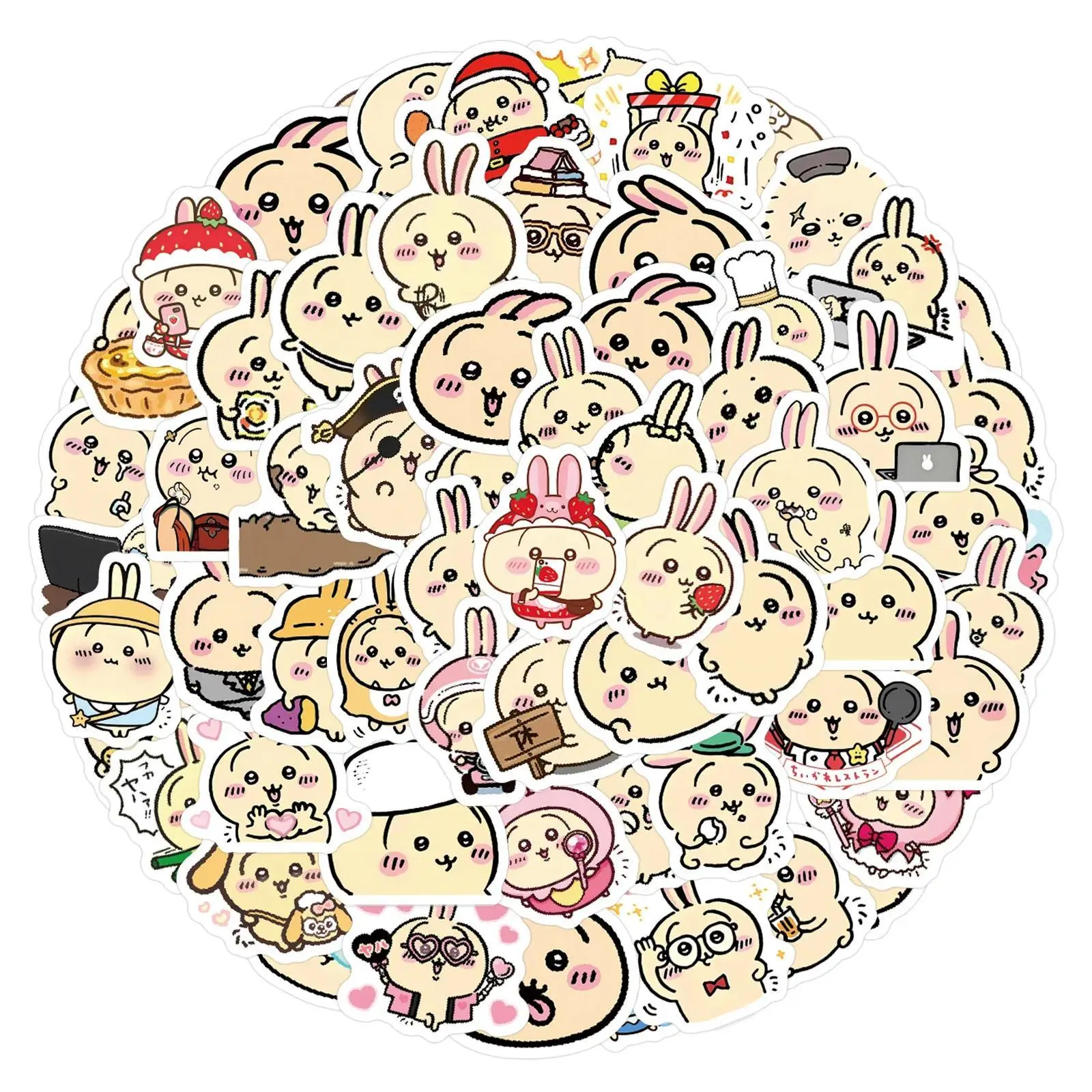 30/60/100 Cartoon Cute Chiikawa Usagi Sticker Graffiti Decals DIY Phone Luggage Skateboard Car Cartoon Graffiti Sticker Toy Gift