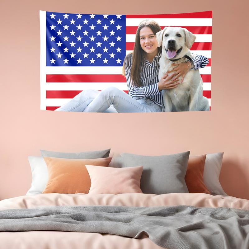 Personalized American Flag Design Your Own Image - Personalized Patriotic Flag, Fun Tapestry Decor Wall bedroom decorative accessories Decoration bedroom decor tapestry chill room accessories