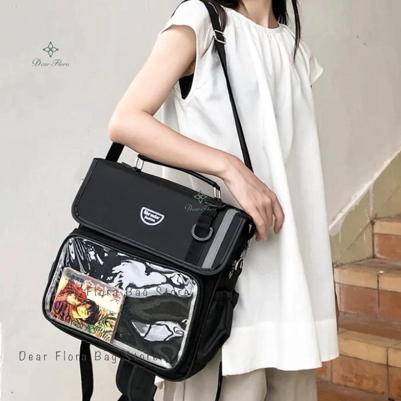 Women's Fashion Ita Backpacks Cute Girl Transparent Large Capacity Crossbody Bag Kawaii Students Individuality DIY Shoulder Bags
