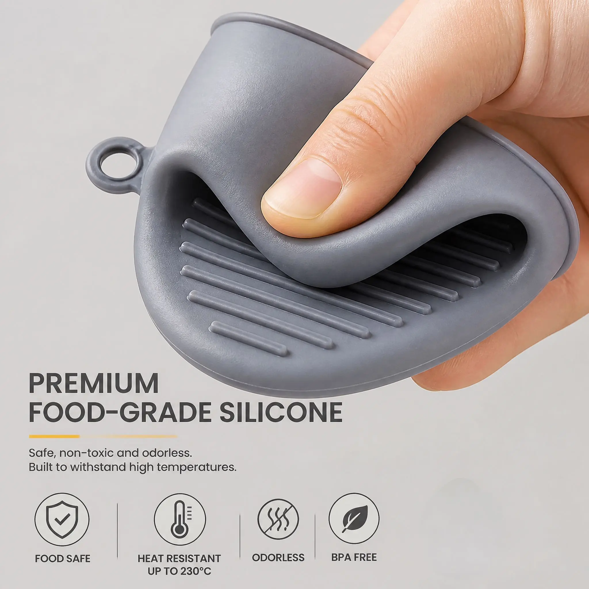 Mini Silicone Heat-Resistant Kitchen Tongue, Easy Storage, Hanging, Lightweight Cooking Tool, Durable Design, Perfect for Daily Use