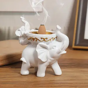Lucky Elephant Incense Burner, Zen Aromatherapy Burner, Decorative Item, Suitable for Living Room, Office, Spa, Desk Decor Gift