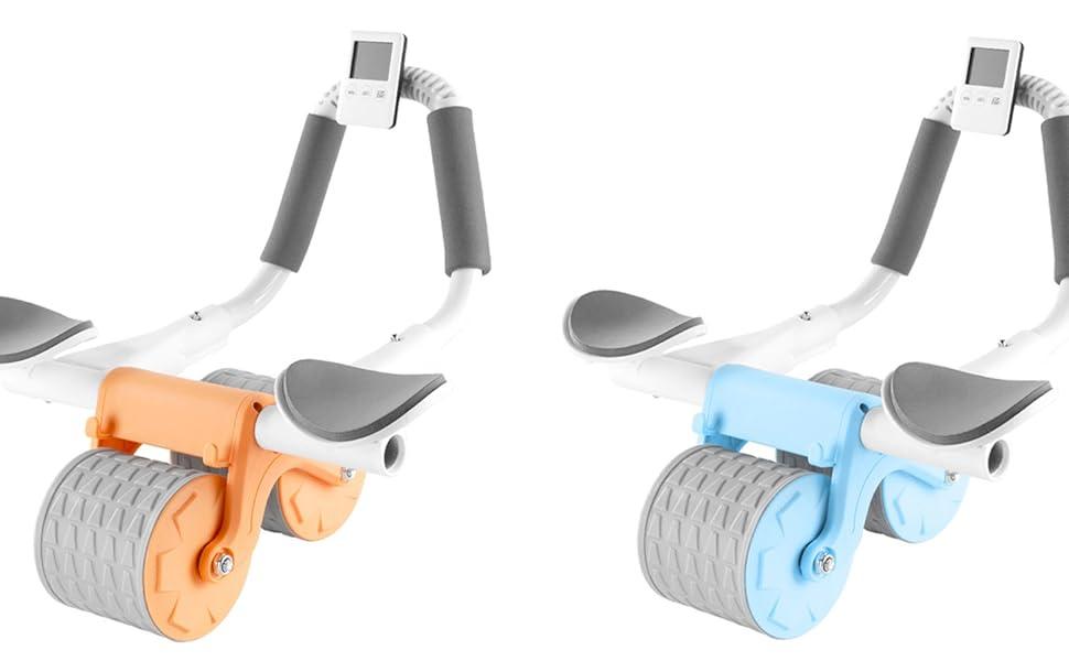 Ab Roller Wheel,with Timer Automatic Rebound Abdominal Wheel,Elbow Support Abs Roller Wheel Core Exercise Equipment