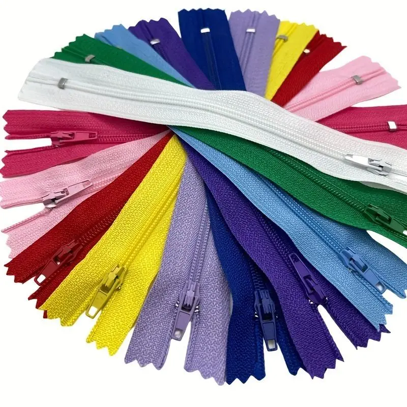 10pcs Vibrant Nylon Coil Zippers, 5.9 Inches - Durable & Colorful Sewing Accessories for Tailoring and Crafts, Assorted Colors