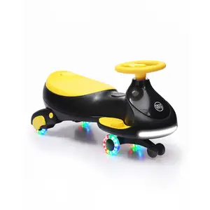 12V Electric Wiggle Car for Kids, 2 in 1 Swing Car with Pedal, Anti-Rollover,Flashing Wheels, Music