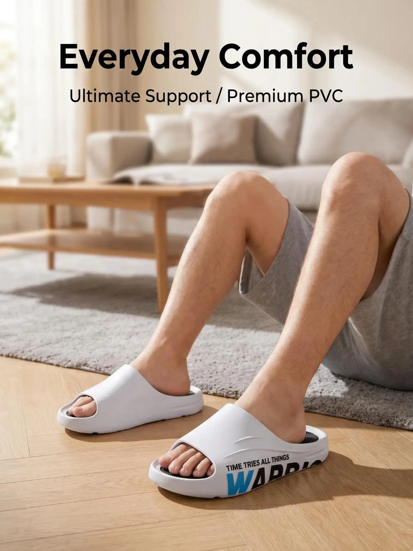 Odor-Free Non-Slip Men's Thick Sole Sandals, Tire-Grade Grip Durable Home Outdoor Beach Trendy Casual Flip Flops