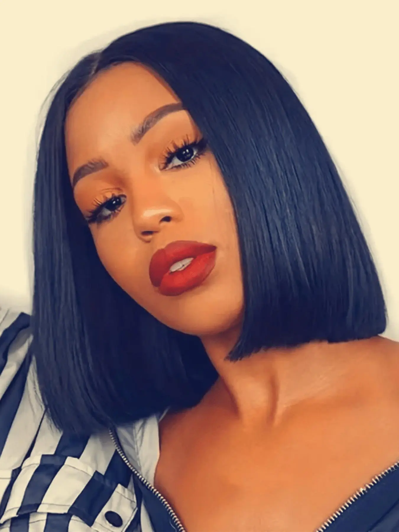 Human Hair Glueless Wigs, Bob Wig Human Hair Pre Plucked Pre Cut 4x4 HD Lace Front Glueless Wigs, Human Hair Short Straight Bob Wigs for Women Girls Daily Party