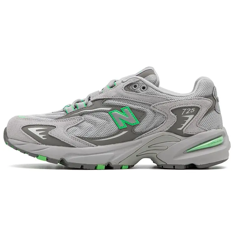 New Balance Niko And  Nb 725 Retro Patchwork Letter Mesh Fabric Two-Layer Cowhide Synthetic Leather Wear-Resistant Breathable Low-Top Casual Running Shoes ML725NI1