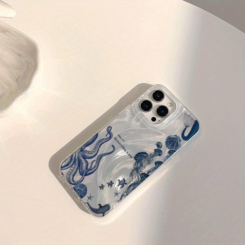 Little Octopus Jellyfish New Acrylic Feather Tulle Phone Case, Easter gift, birthday, for girlfriend, boyfriend, friend, or yourself, suitable for iPhone 17 16 15 14 13 12 11 X XS XSMAX, a holiday gift for friends, family, and yourself