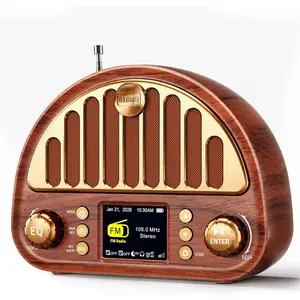 Digital FM Radio with 40 Presets, NOAA Weather Alert,  Radio with MicroSD Card,  Alarms, Sleep Timer, AUX, USB & 3000mAh  Operated Radio for , Bedside, Kitchen