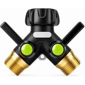 Hose Splitter, Y Garden Water Splitter with Shut Off Valve, 3/4 Inch Connector for Outdoor Patio Lawn Pool