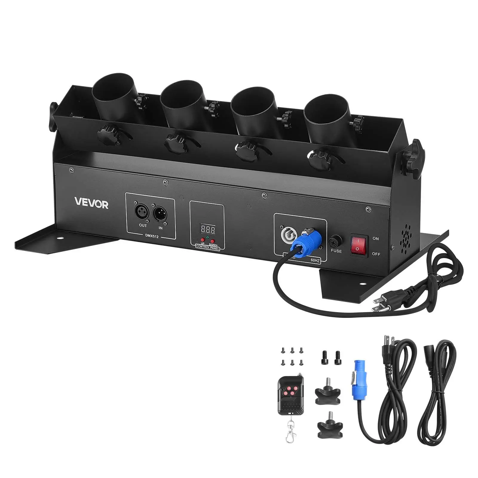 VEVOR Electric Confetti Cannon Machine, High Output 4-Shot Confetti Launcher, DMX512, Manual Remote Control, Portable Confe-tti Shooter for Wedding Christmas DJ Party Event Show Stage Nightclub