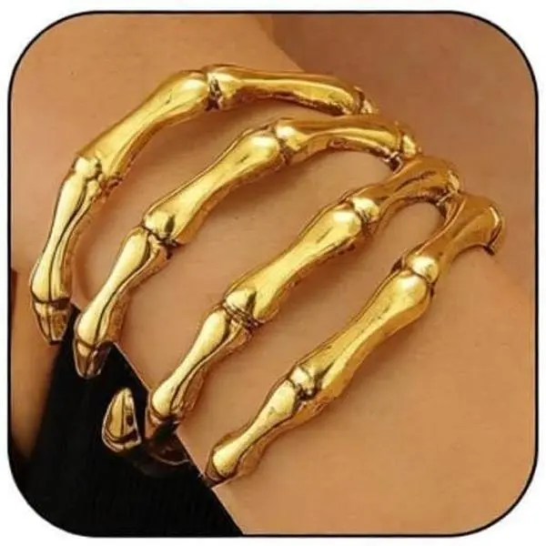 Punk Skeleton Hand Bracelet for Women   Skull Arm Cuff Open Adjustable Skeleton Bracelet Gothic Halloween