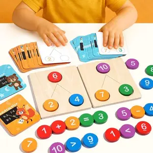 Montessori Wooden Math Toy STEM Counting Board, for 6 7 8 9 10 11 12 Year Old Toddlers Kids Boys Girls Premium Number Addition Subtraction Match Game Fine Motor Skill Gift 2026 Summer Mega Sale TikTok