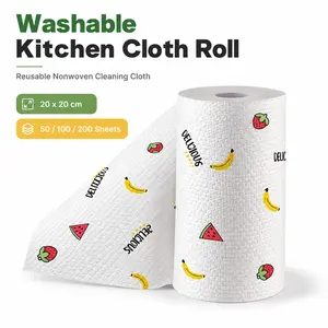 Kitchen Cleaning Magic, Thick Disposable Cloth, Absorbent Oil-Free, Dry Wet Use, Large Washable Reusable Paper Towel, Kitchen Cleaning Towels
