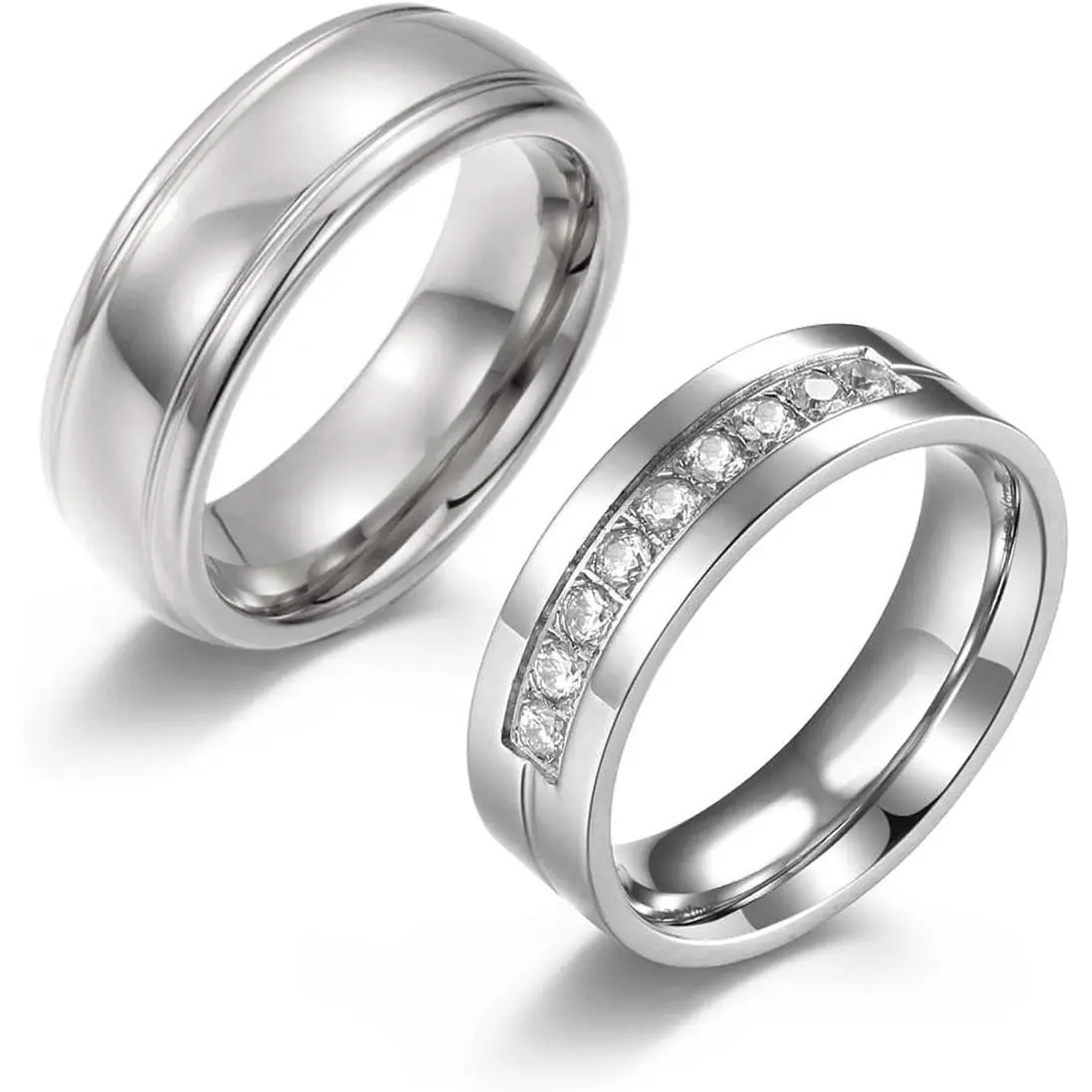 Matching Promise Rings for Couples Stainless Steel Matching Couple Rings for Him and Her Anillo para parejas Couples Wedding Bands Ring  Gifts for Valentine's Day Anniversary
