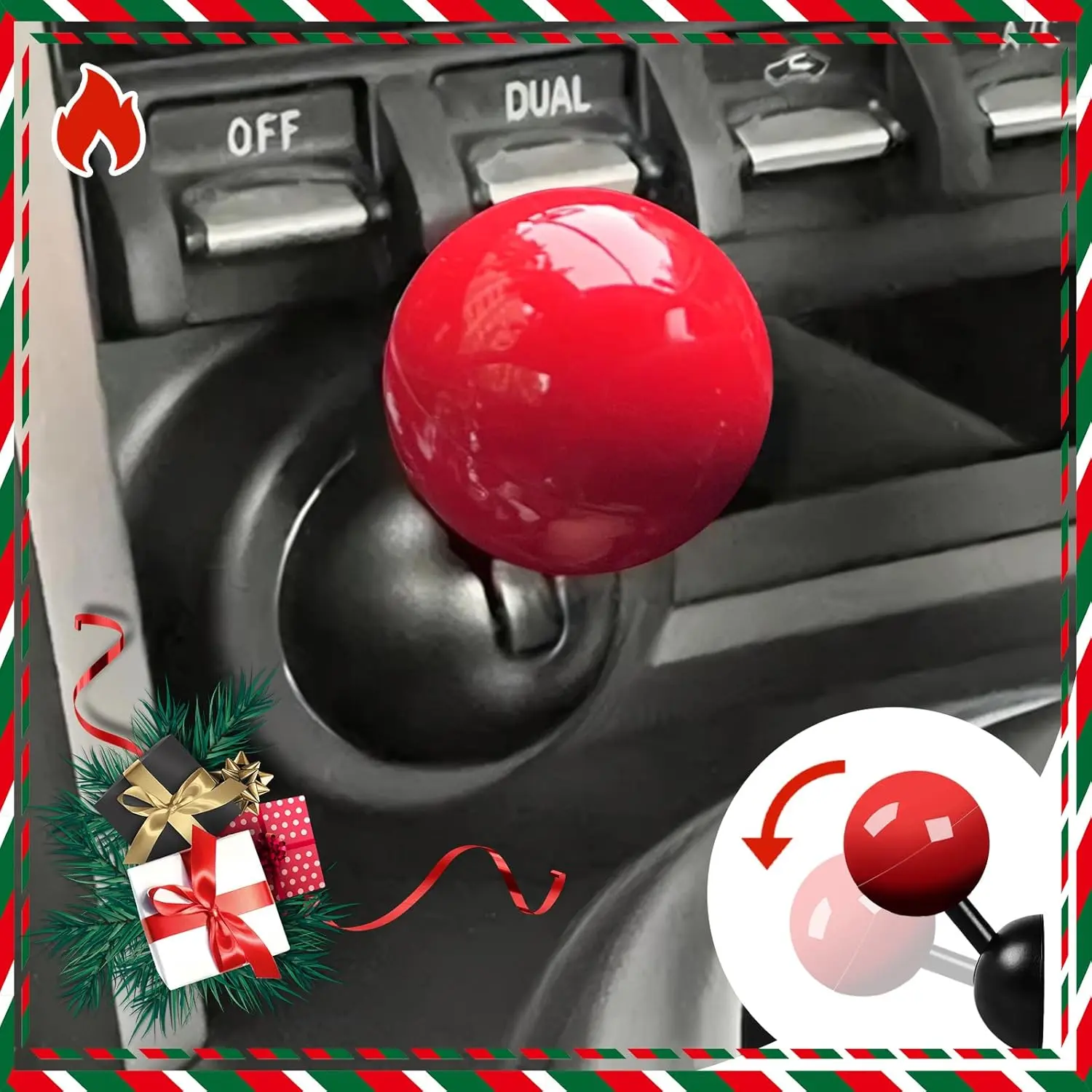 Metal Push Start Button Cover - Joystick Design Engine Stop Accessory, 95% Model Compatible, Non-Deformable, Rust-Resistant, Red Interior Decor