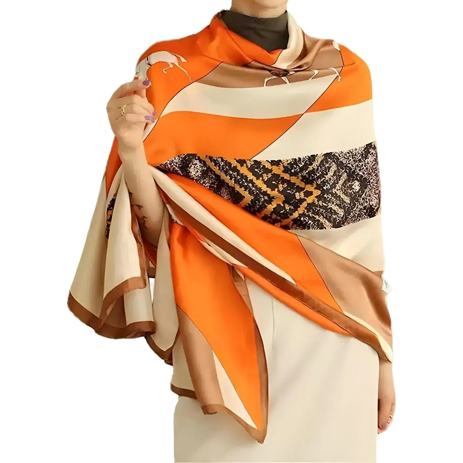 Large Shawl Scarf For Women Lightweight Wraps Silky Headscarf Long Sunscreen ScarfsGift