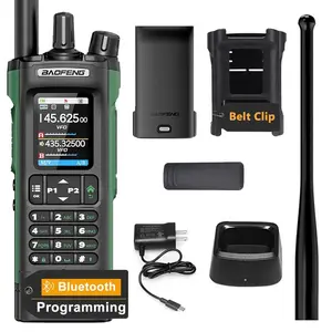 Baofeng UV32 Long Range Walkie Talkie Portable Bluetooth Phone APP Programming Multi-Band AM FM Handheld Two Way Ham Radio with Belt Clip Type-C Charging Radio for Outdooor Hunting Hiking Sports