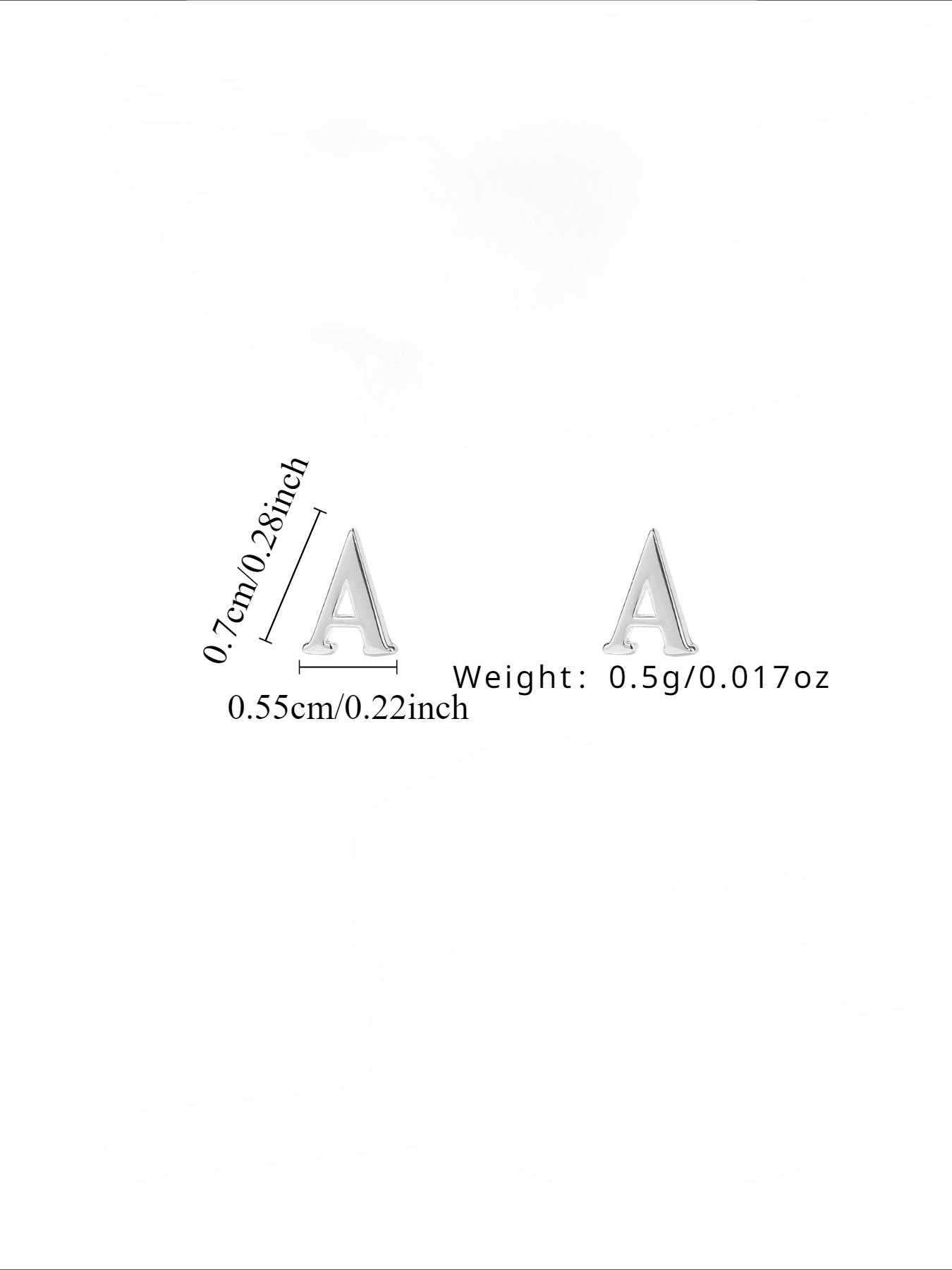 S925 Sterling Silver 26 Letter Design Earrings, Studs Earrings, Fashionable Jewelry for Women & Girls, Trendy All-match & Exquisite Jewelry for Birthday Gift