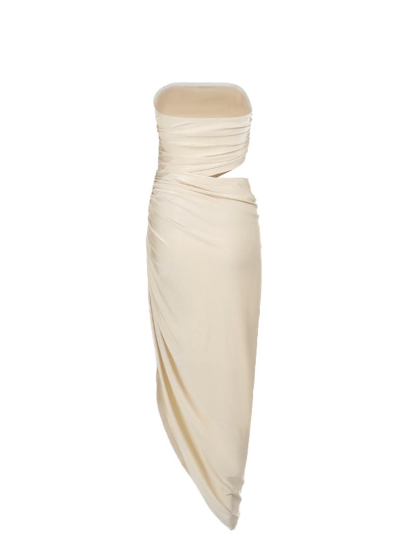 Women's Plain Cut Out Tube Dress, Elegant Strapless Dress for Party Club Dating Wear, Ladies Spring Clothes, Womenswear