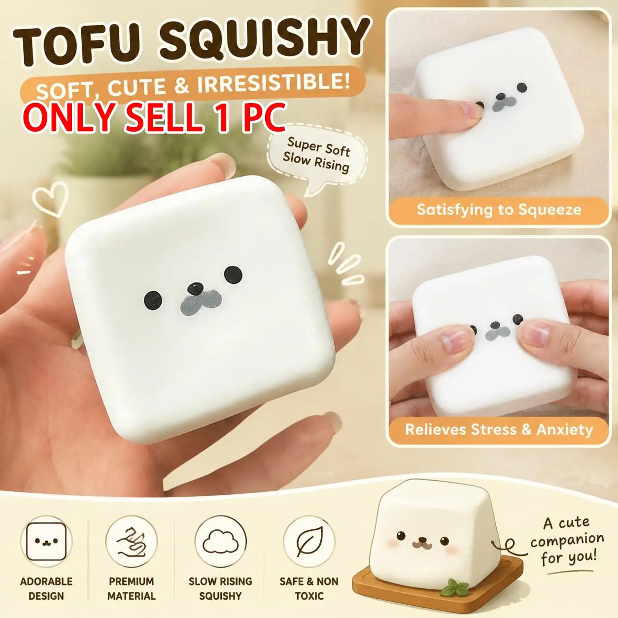 Seal Expression Dough Stress Relief Toy, Soft Slow-Return Pressure Release, Cute Animal Shape, Washable, Portable, Sensory Training, Creative Gift, Squishies Slow Rising