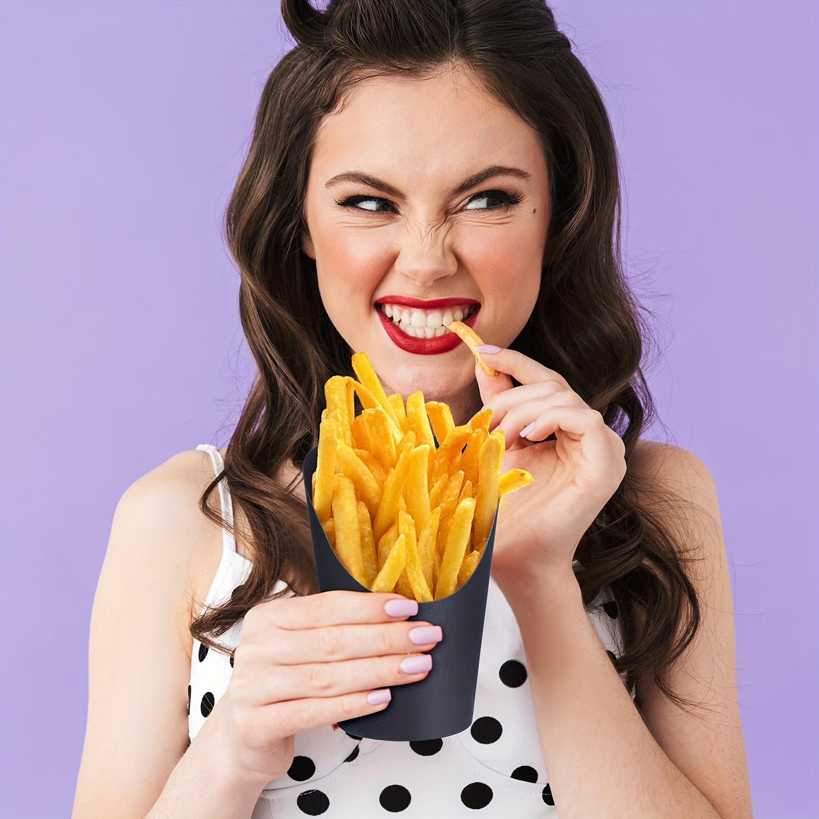 For Banquets, Holidays & Birthday Parties, Portable Handheld Snack Serving Solution, 100 Pack 14oz Black Deli Paper Cones, Ideal for French Fries, Waffle Cones & Snacks, Effortlessly Create Upscale Party Vibe, Disposable Party & Event Supplies