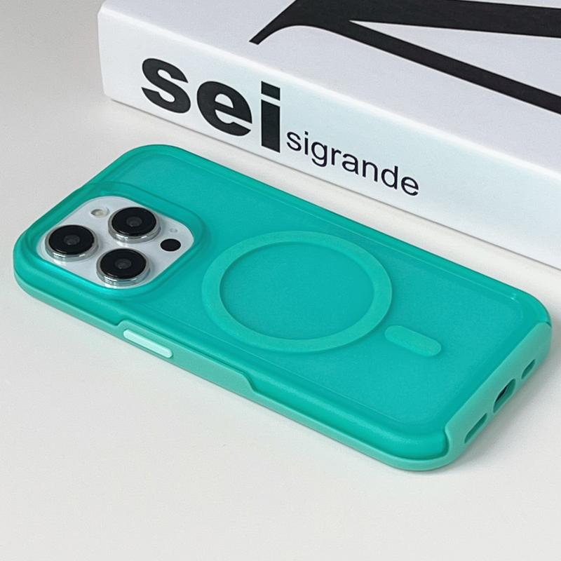 Magnetic Neon Color Matte Translucent Armor Shockproof Case For iPhone 17 16 13 12 14 15 Pro Max For Magsafe Wireless Charge Cover