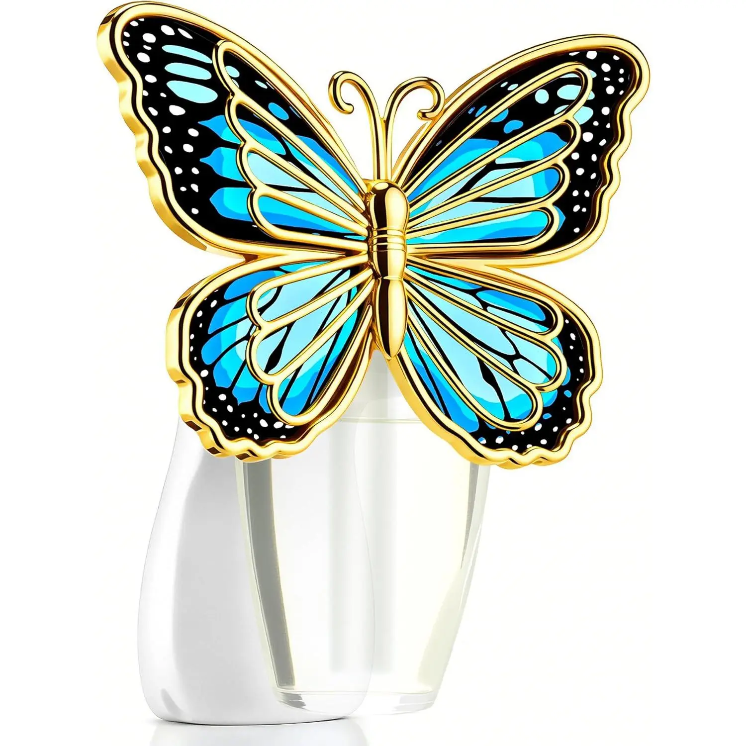 Wall Fragrance Plug in Compatible with Bath and Body Works WallFlower, Scent Diffuser with Night Light, ETL Certified, Long Lasting Scented Warmer Diffuser Home Office(Blue,Butterfly)