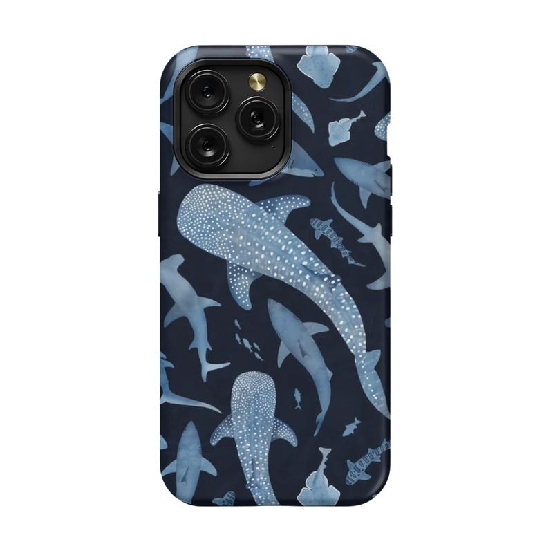 Ocean Shark Pattern iPhone Case – Marine Wildlife Design, Cover For Iphone 17, 14pro, 16promax