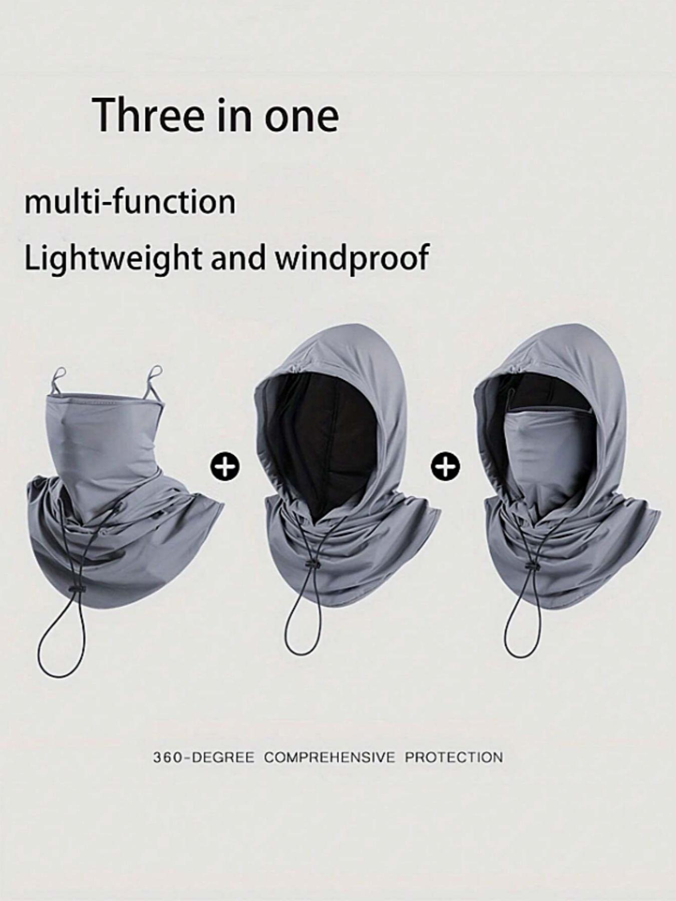 1pcs and 2pcs multifunctional neutral ice silk sunshade balaclava hat - suitable for cycling, full face mask, Windproof face mask - adjustable neckband scarf, outdoor cycling helmet hat, suitable for fishing and outdoor sports. Unisex, same for couples