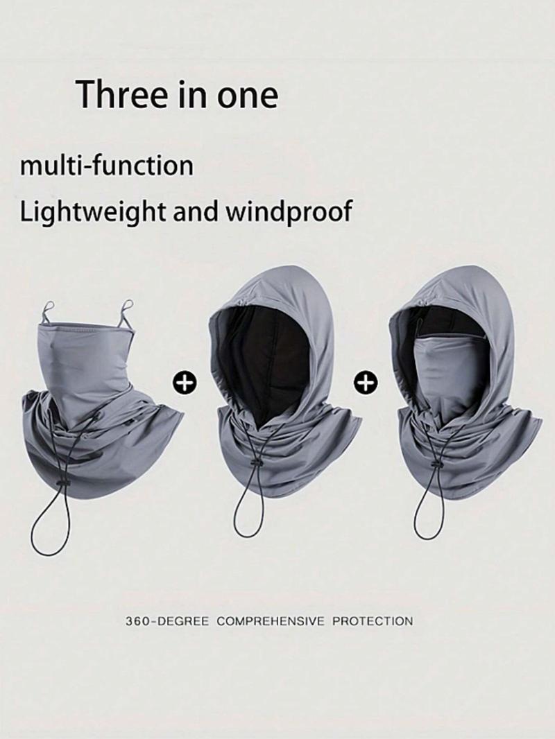 1pcs and 2pcs multifunctional neutral ice silk sunshade balaclava hat - suitable for cycling, full face mask, Windproof face mask - adjustable neckband scarf, outdoor cycling helmet hat, suitable for fishing and outdoor sports. Unisex, same for couples