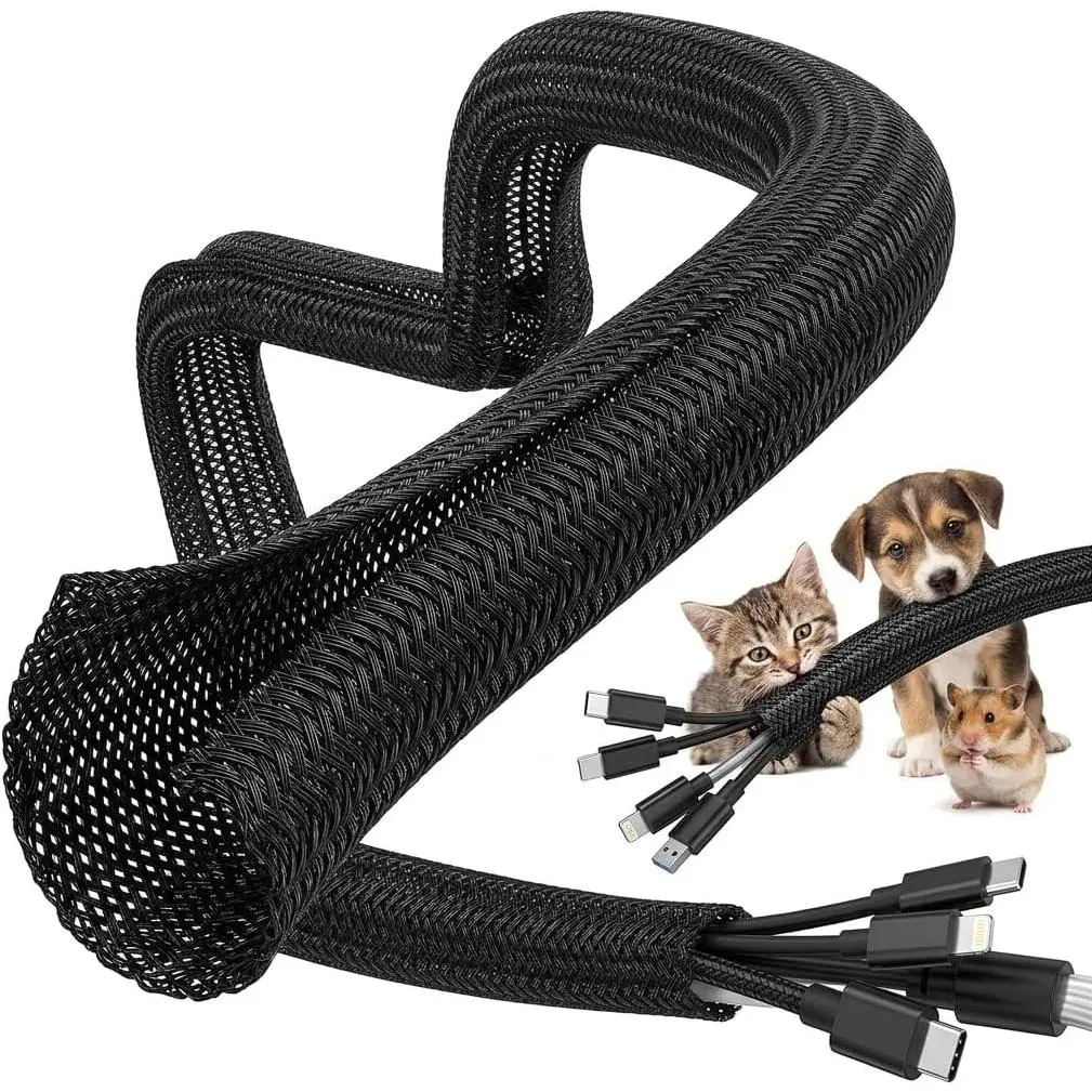 Management Sleeve 10ft,  &   Resistant Cord Protector, Black