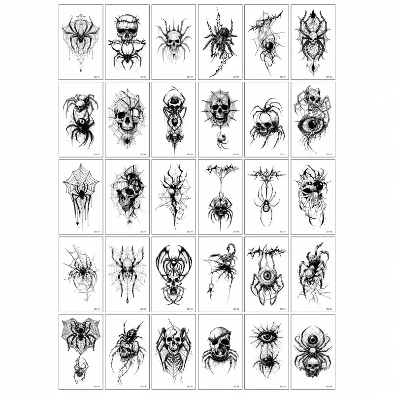 30PCS New 3D Scary Spider Temporary Tattoos, Funny Fake Spider Stickers for Face & Body, Halloween Party Bar Makeup Decor