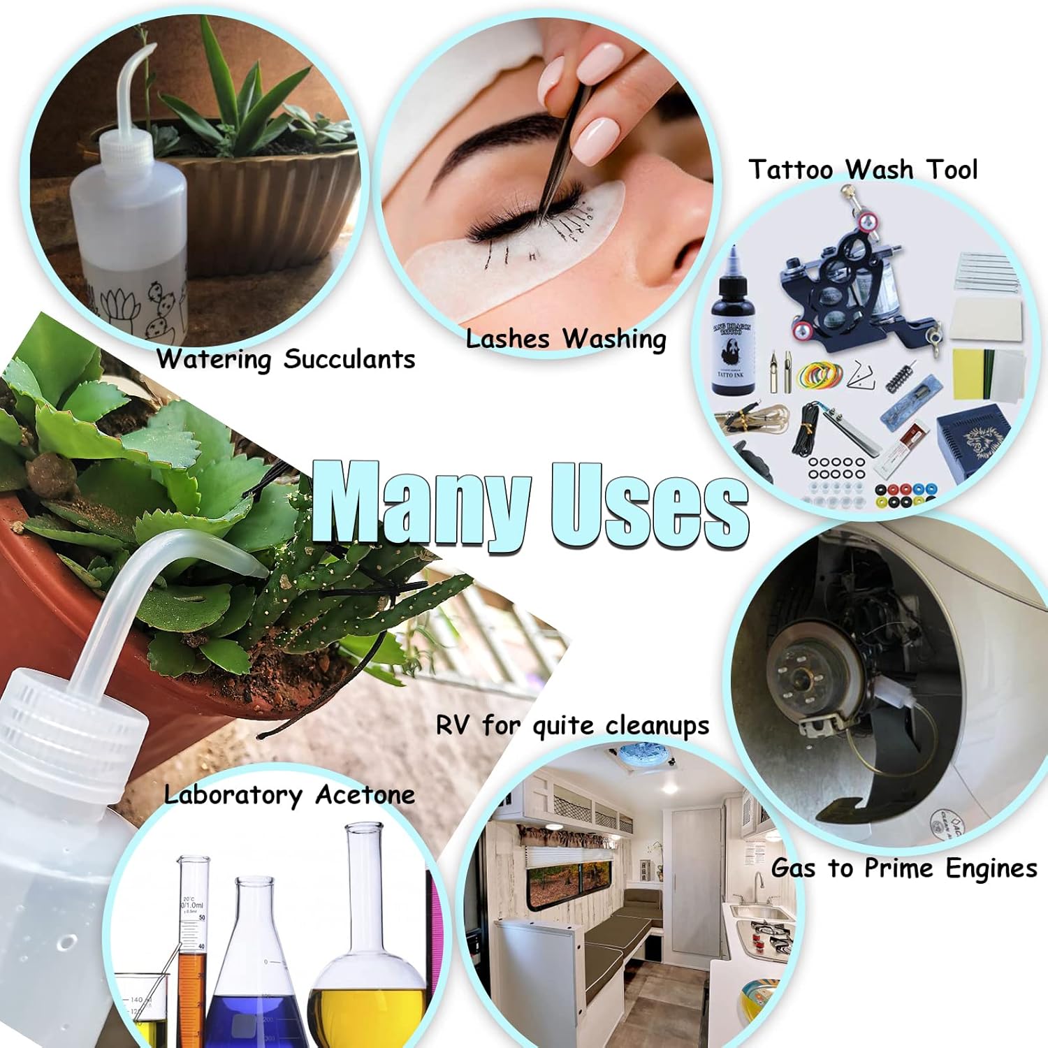 Plastic Squeeze Bottle Leak Proof, 250ml | 8.5oz White Wash Bottle , LDPE, Safety,  with Narrow Mouth Scale Labels for Succulent  Label Watering (1 Bottle)