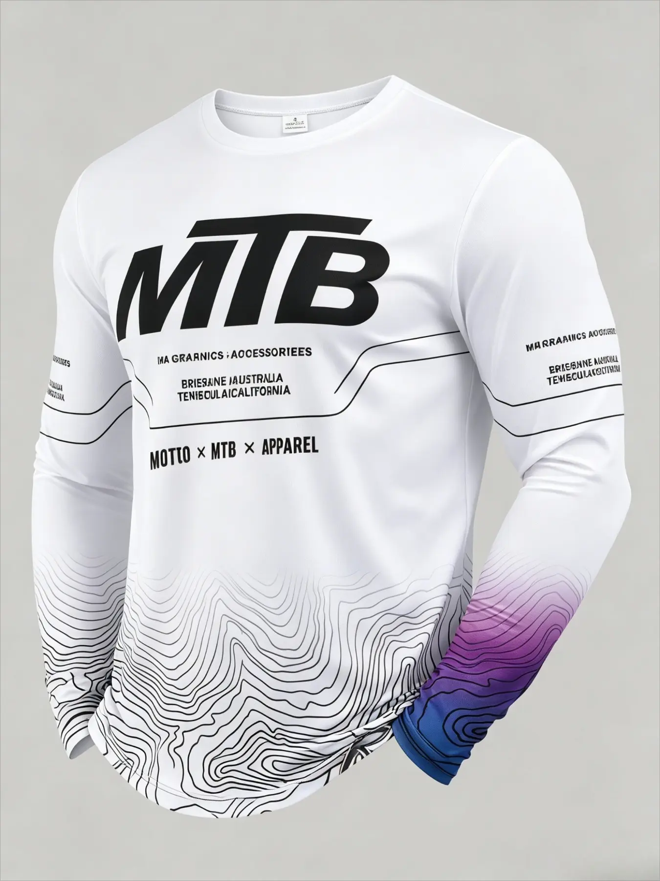 Men's Mountain Bike Riding Style Long Sleeve T-Shirt, Quick-Dry Breathable, Slim Fit, All Seasons, Outdoor Sports Top, Breathable Athletic Top, Sporty Sports Top, Athletic Active Tops, Unisex