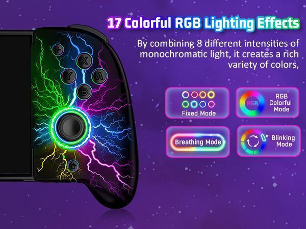 ESYWEN Switch Controllers for Nintendo Switch/Switch OLED, Hall Effect Switch Wireless Pro Controller One-Piece Joypad, Full-Size Handheld Mode Controller with Battery/Turbo/Programming