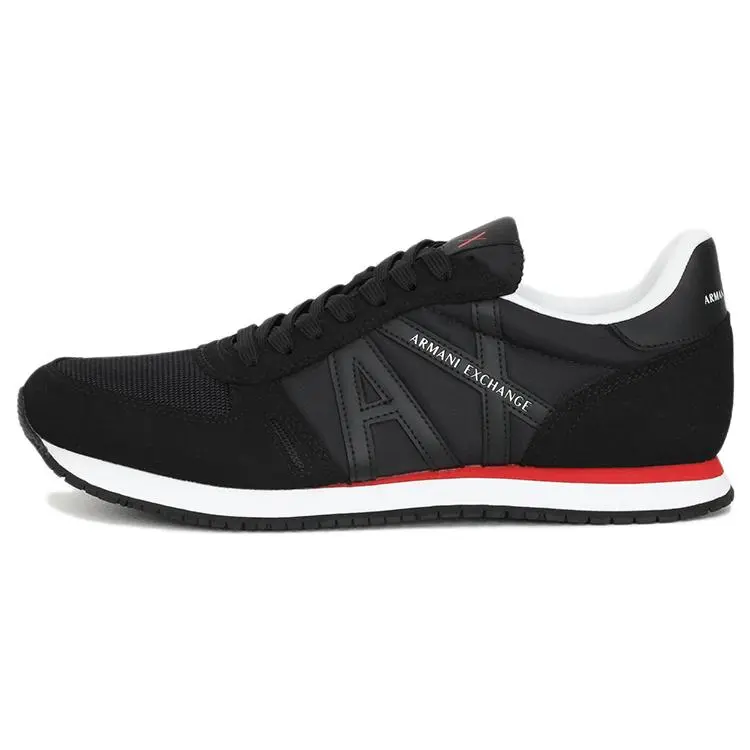 Armani Exchange AE Rio Mesh Low-Top Casual Sneakers for Men in Black Verifiable, with credentials and supporting global authentication