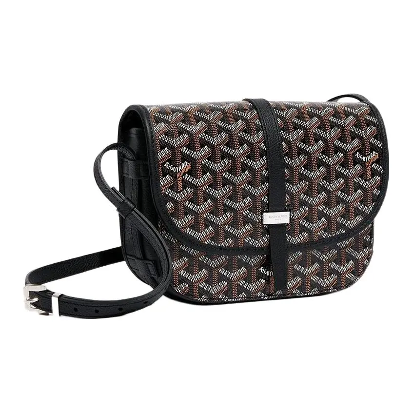 Goyard Belvédère Y-Print Unisex Small Canvas and Leather Bag - Adjustable Strap Crossbody Messenger, Flap, Hand-Finished, Lightweight, Magnetic Closure, Multiple Colors